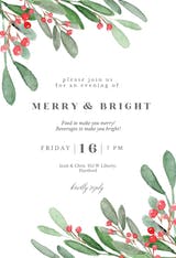 Holidays greenery - Christmas Invitation